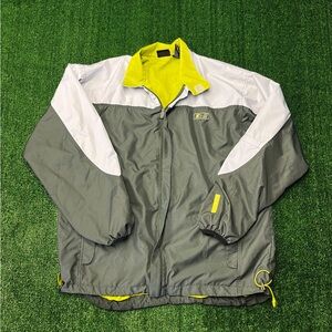 STARTER Gray and White Windbreaker with Yellow Highlights